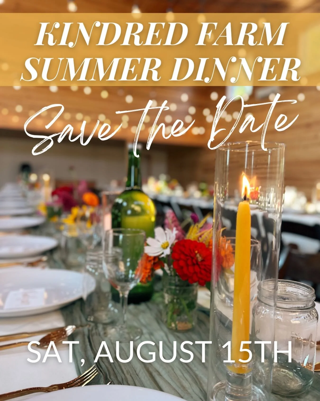 SAVE THE DATE and plan to join us for summer&rsquo;s last hurrah at our Summer Farm-to-Table Dinner on Saturday, August 15th! 🌻 Limited seating available. Tickets will go on sale first to our email list - join at link in bio so you don&rsquo;t miss 