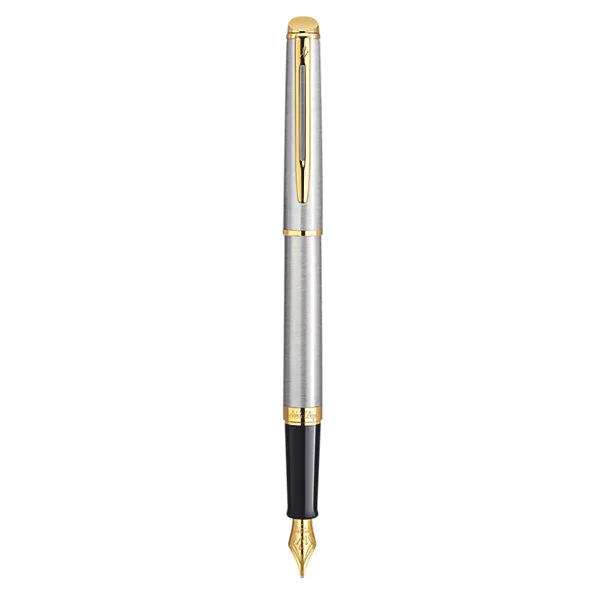 Waterman Hemisphere Stainless Steel Gold Trim Fountain Pen