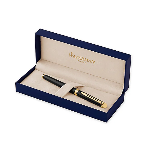 Waterman Hemisphere Black Gold Trim Rollerball — Modern