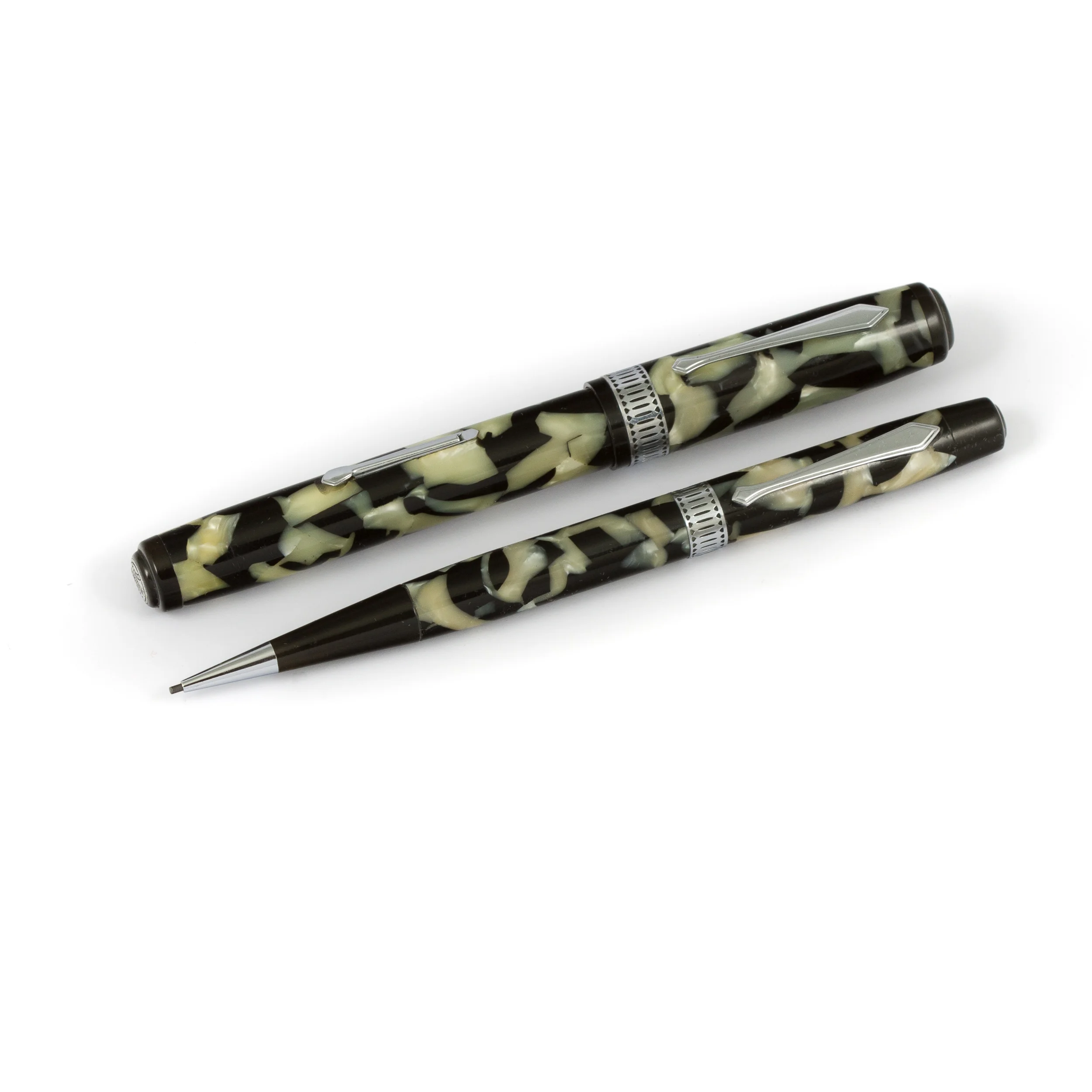 Waterman's Patrician Pearly Black / Nacre Set (Fountain Pen and Pencil)