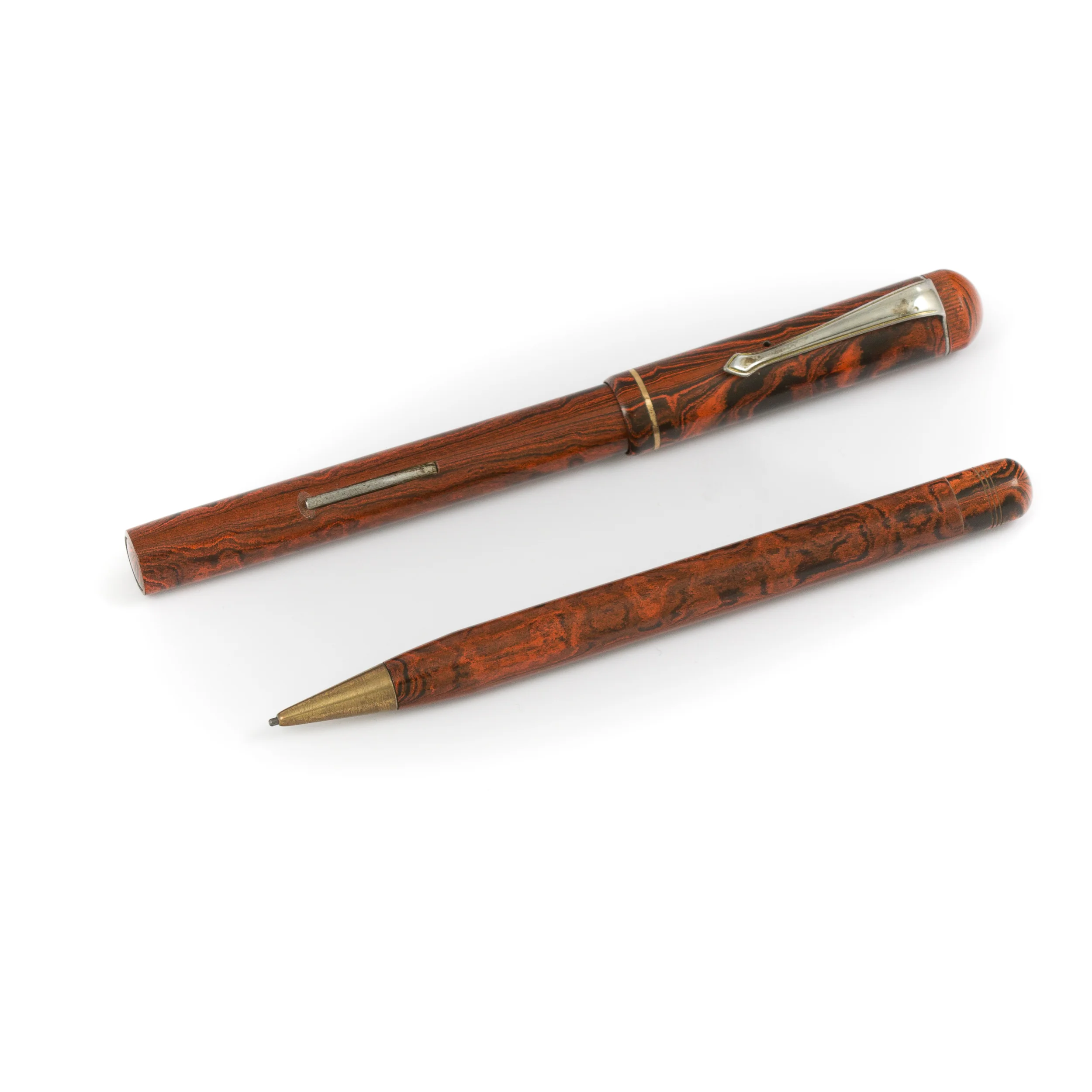 No Name Hard Rubber Ripple Set (Fountain Pen and Pencil)