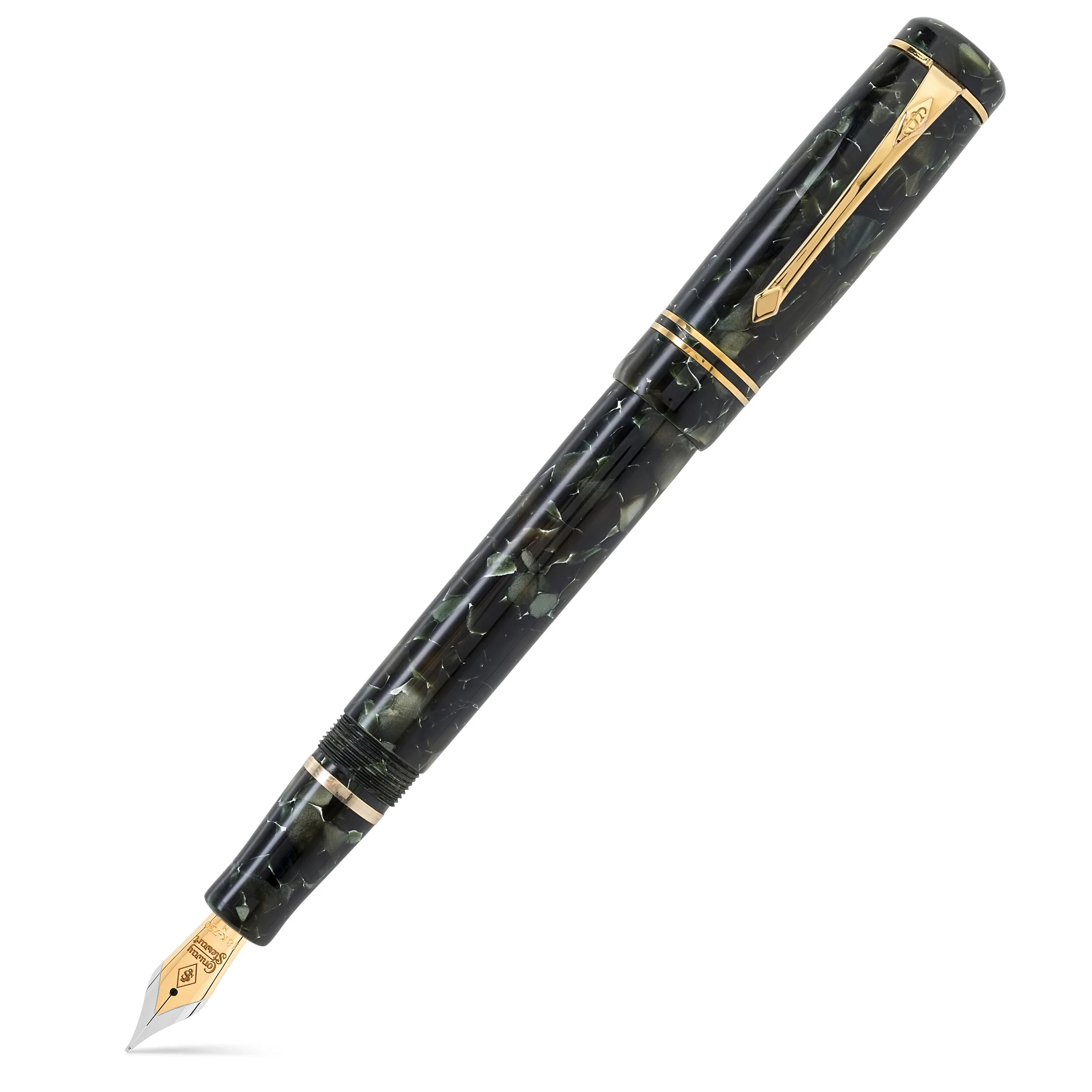 Conway Stewart Winston Classic Green Gold Trim Fountain Pen