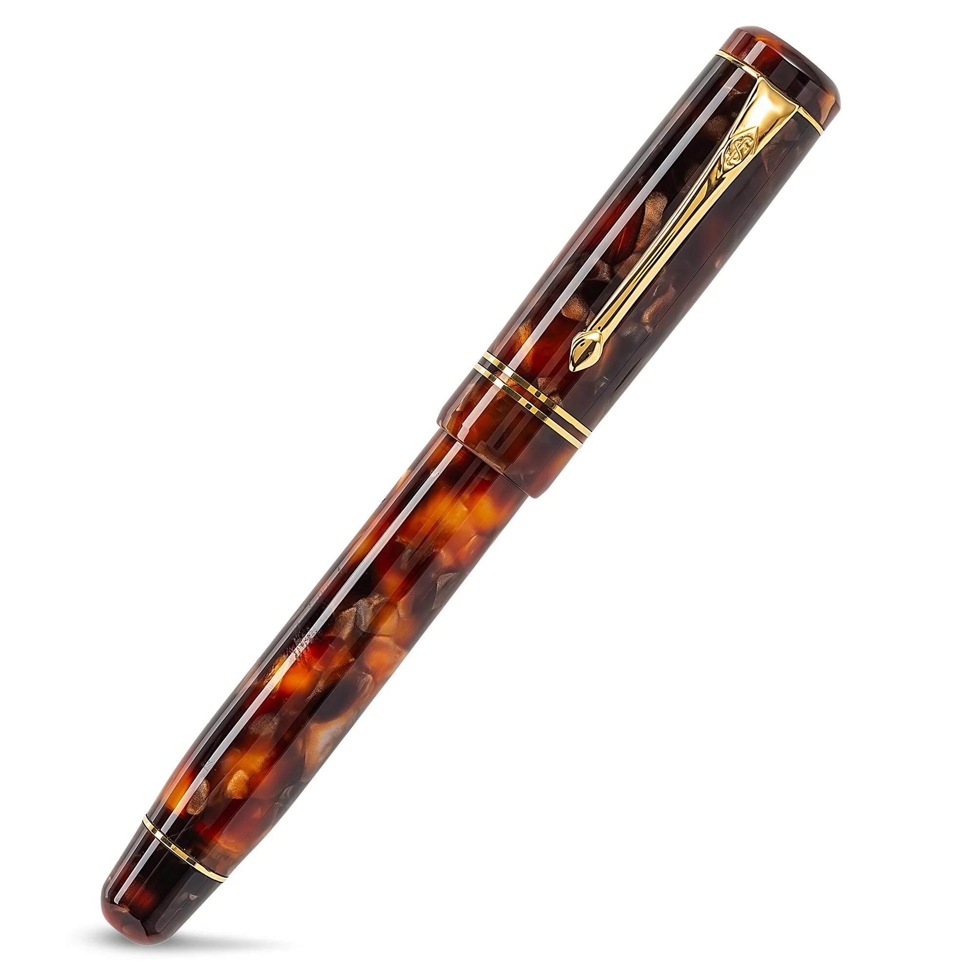 Conway Stewart Winston Classic Brown Gold Trim Fountain Pen