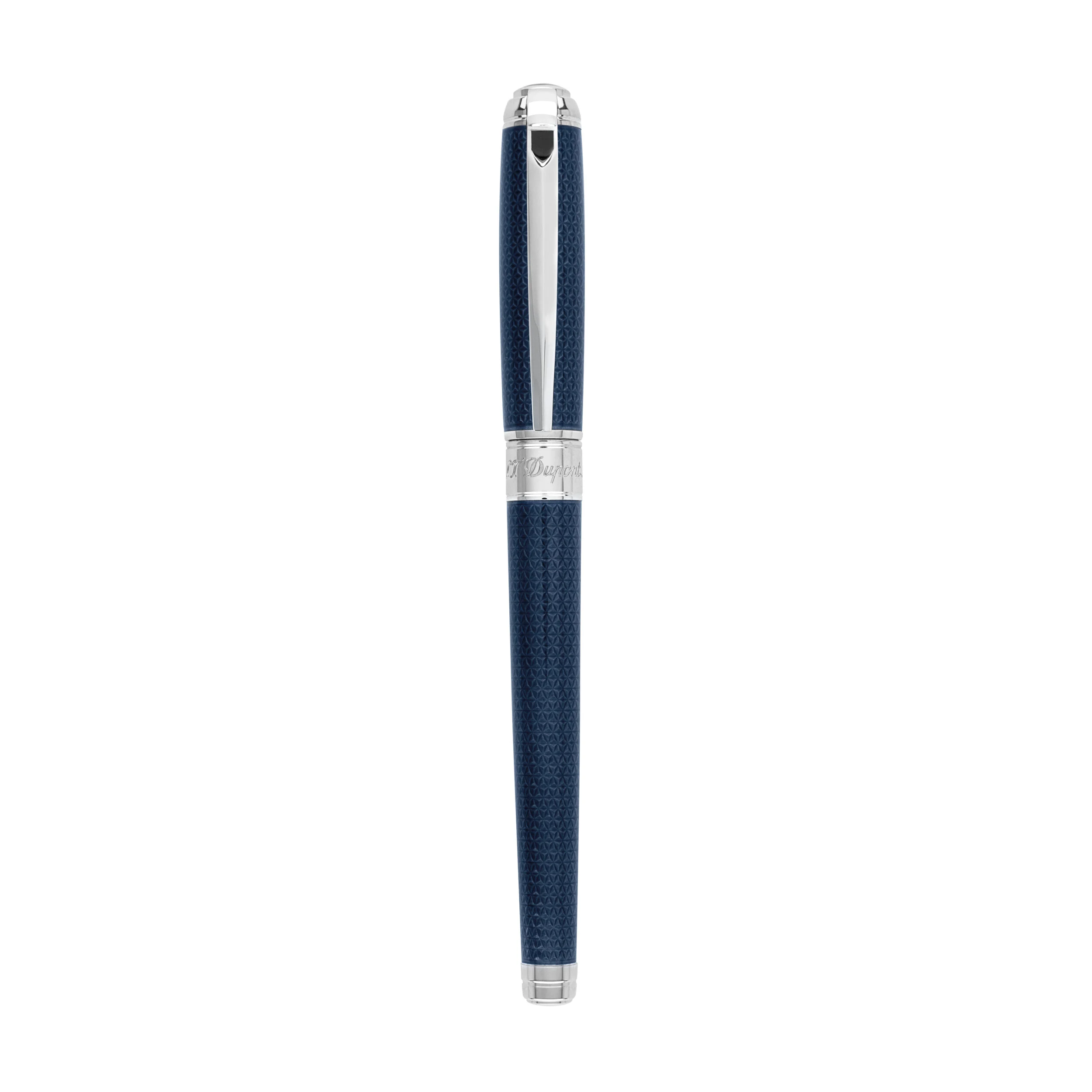 Line D Medium Guilloche under Blue Lacquer Fountain Pen
