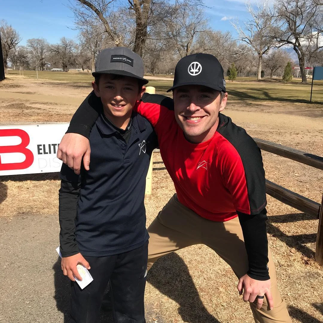 Kolby Sanchez, left, and Cale Leiviska, right, after their wins at Fade Station Open in New Mexico. Photo by Kolby Sanchez (@klsanchez2007)