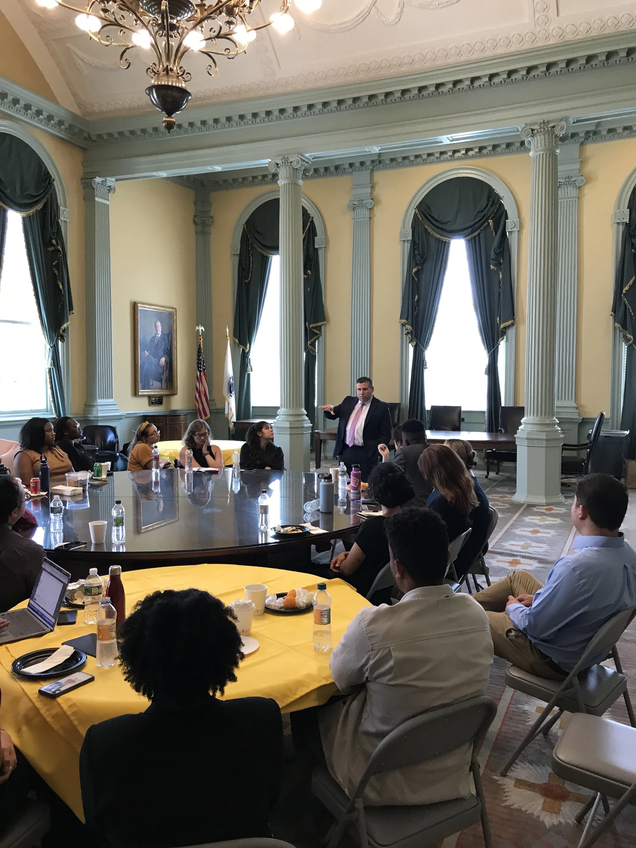 Senator DiDomenico Speaks with Civic Action Project Fellows 