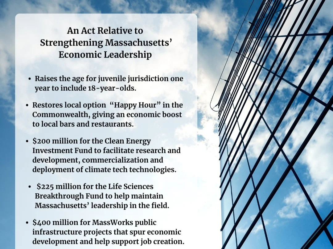 Senator DiDomenico Secures $15 Million in Bond Money for District Projects in Economic Development Bill