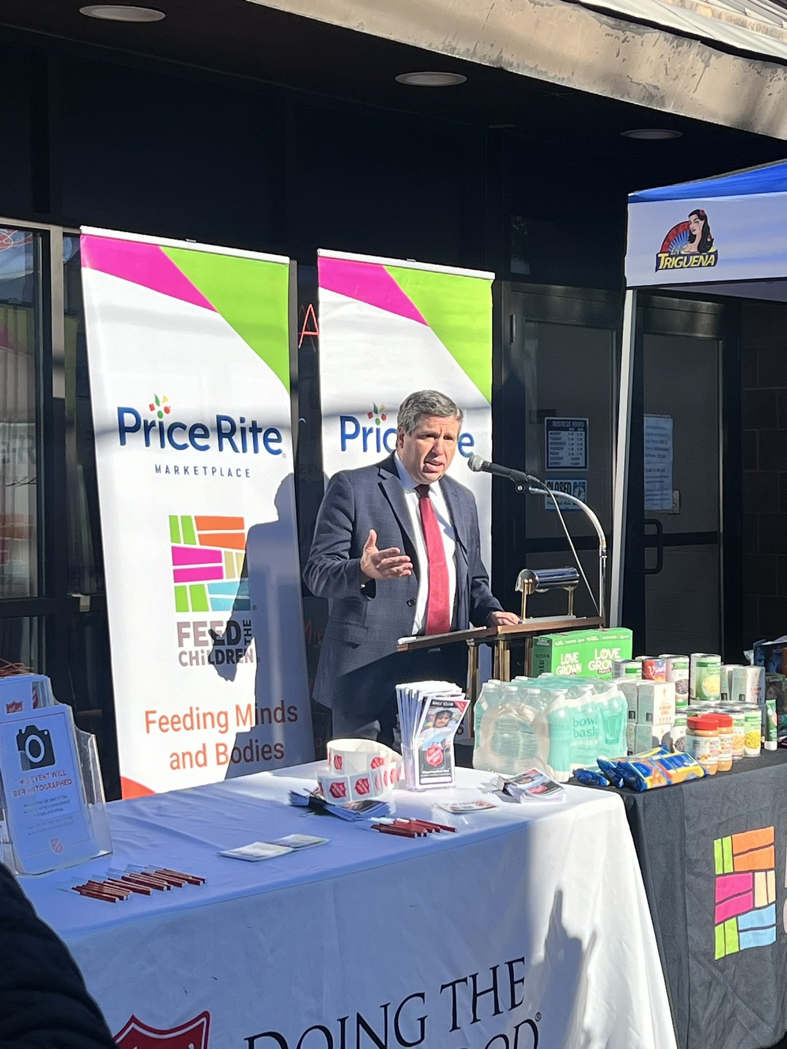 Senator DiDomenico Speaks in Support of Feed the Children Event