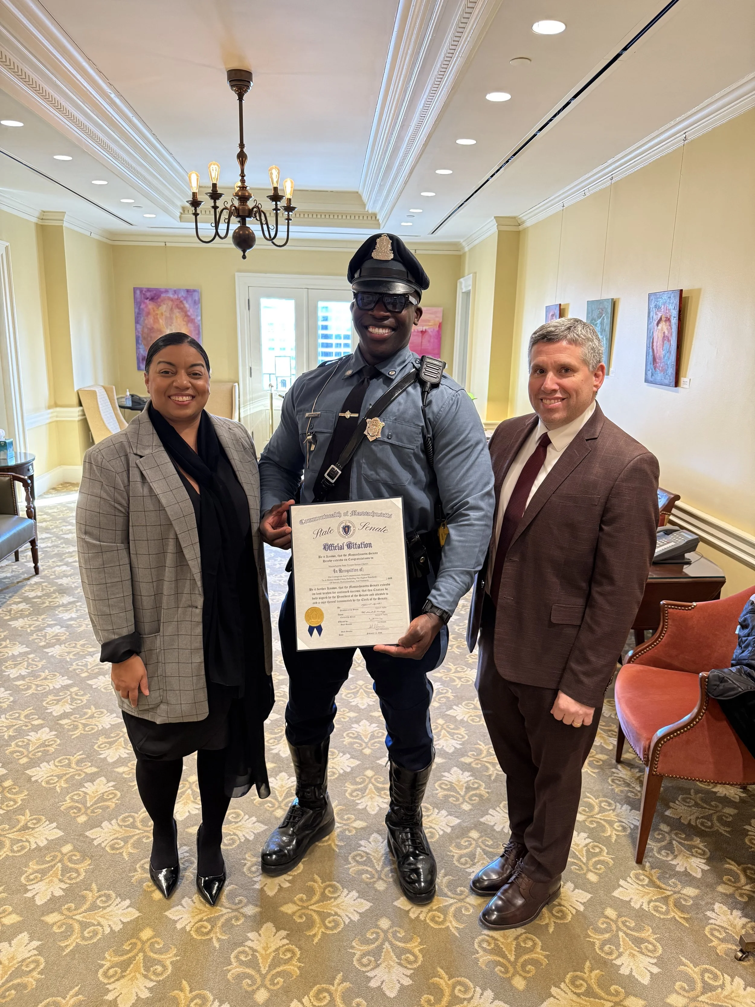 DiDomenico Recognizes Trooper Charles for Saving Man’s Life