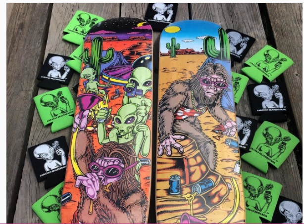Koozies also show some sick alien art. (Handout photo)