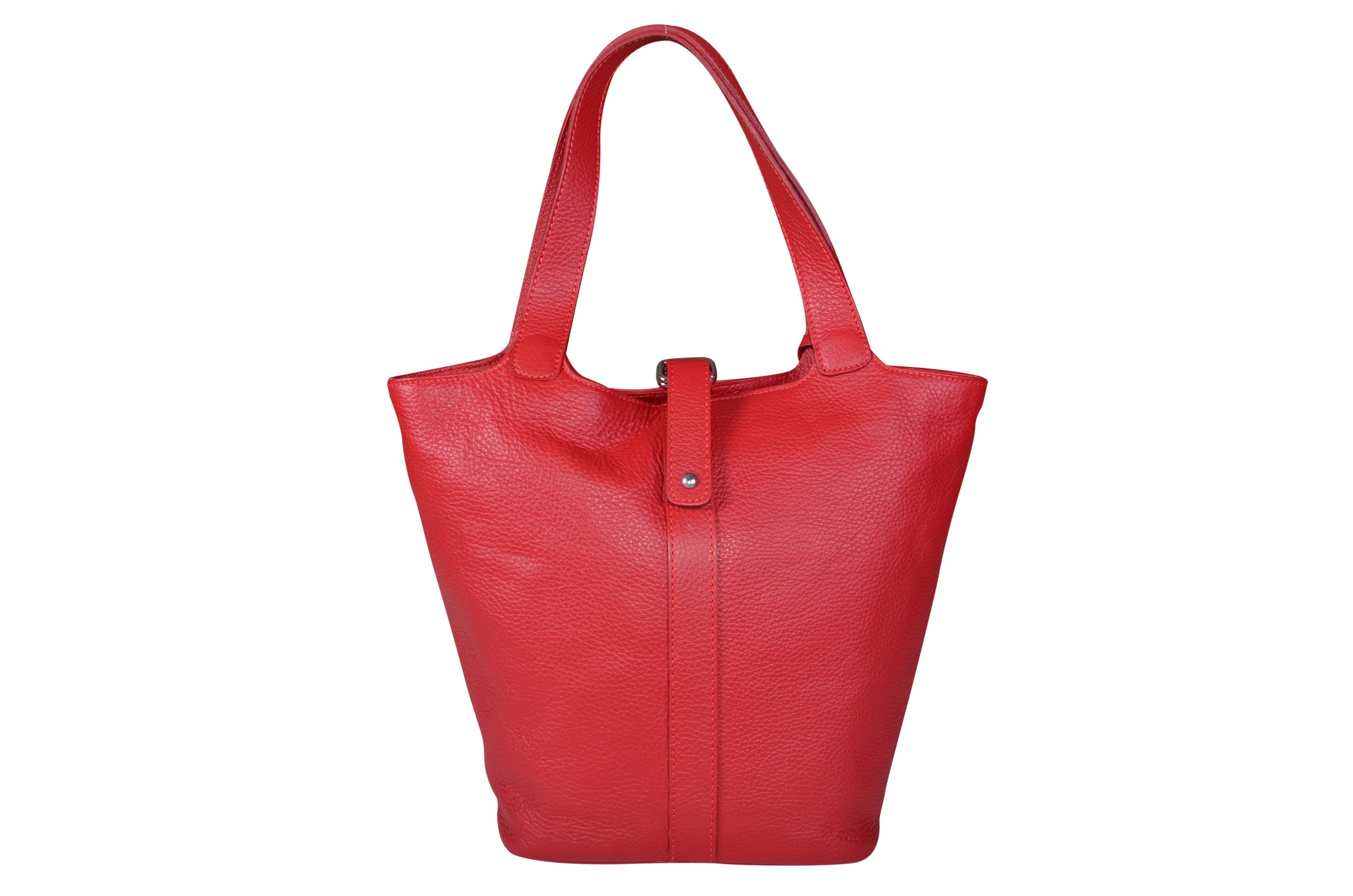 Genuine Italian red leather bucket handbag | Bags & Arts