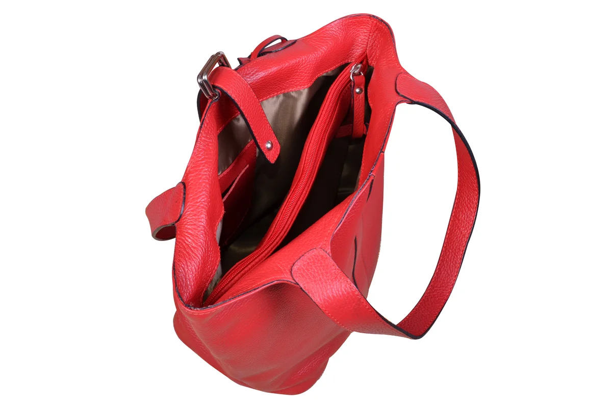 Italian textured leather grab handbag | Bags & Arts
