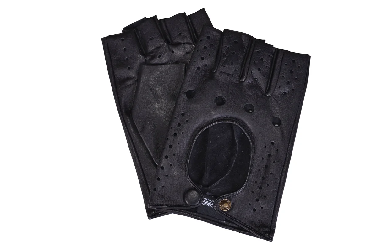 Men S Italian Fingerless Leather Driving Gloves Bags Arts