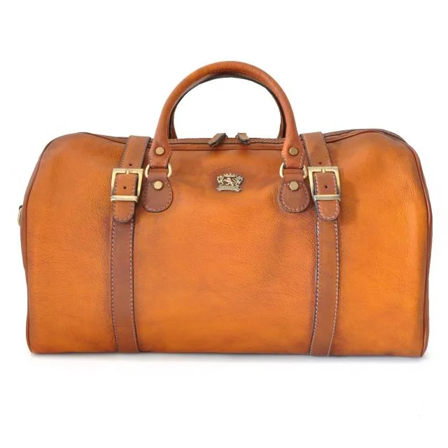 Pratesi 'Perito Moreno' Luxury Italian Cognac Leather Large Travel Bag