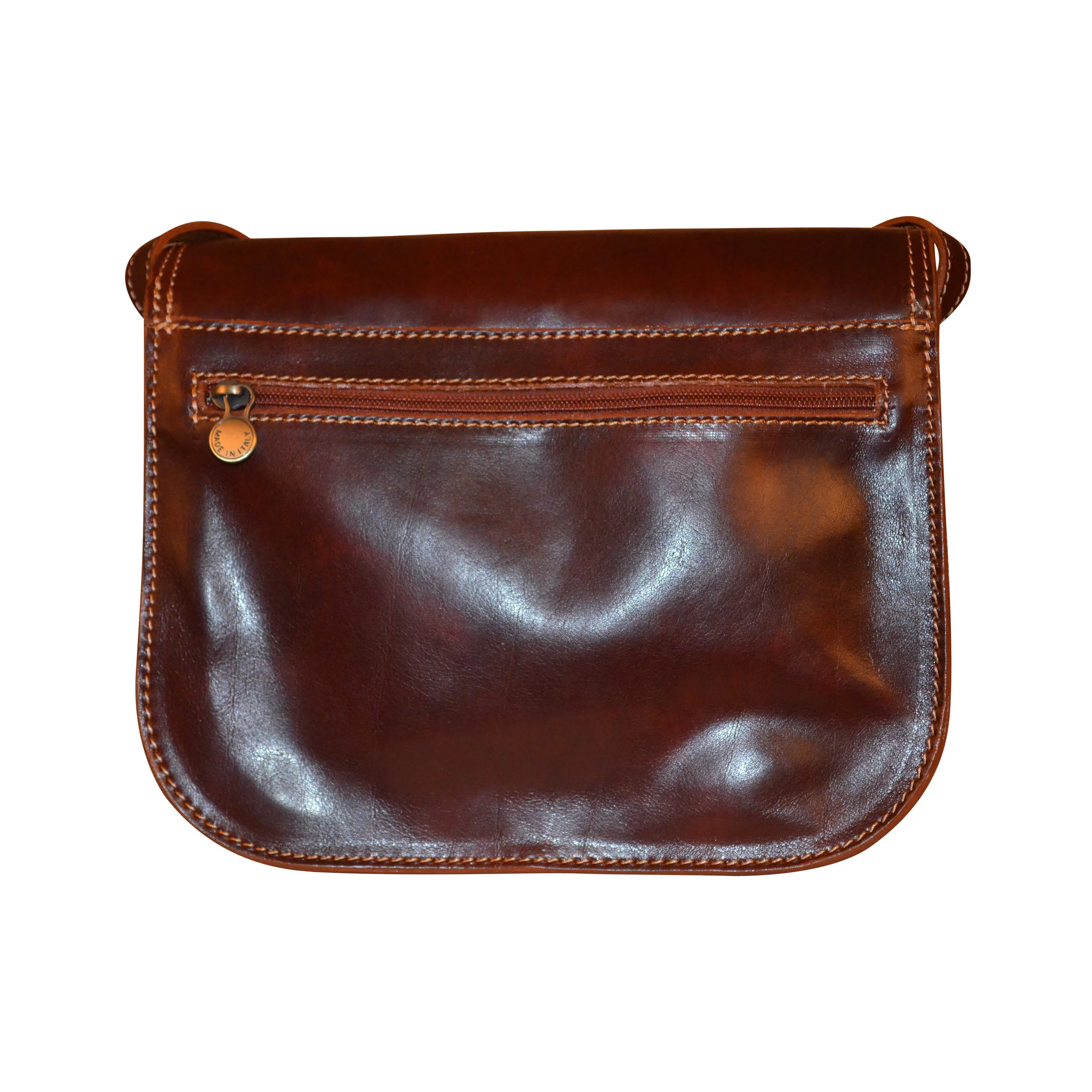 Classic Italian Dark Brown Leather Crossbody Bag