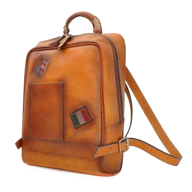 Pratesi 'Firenze' Luxury Cognac Leather Backpack