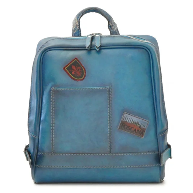 Pratesi 'Firenze' Luxury Blue Leather Backpack