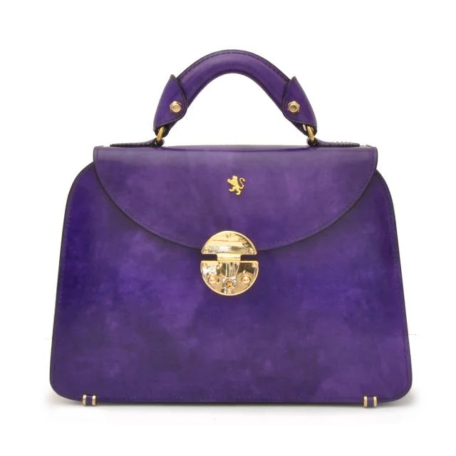 Pratesi 'Veneziano' Italian Purple Leather Tote Bag
