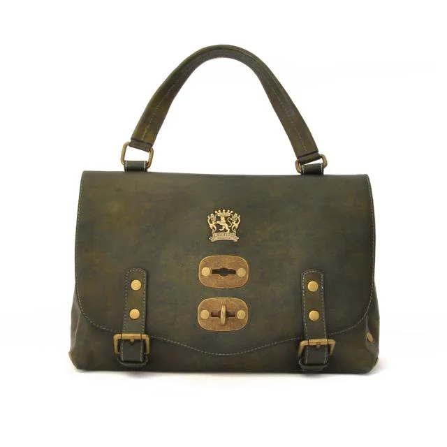 Pratesi 'Castell'Azzara' Luxury Designer Italian Small Dark Green Tote - Bags & Arts