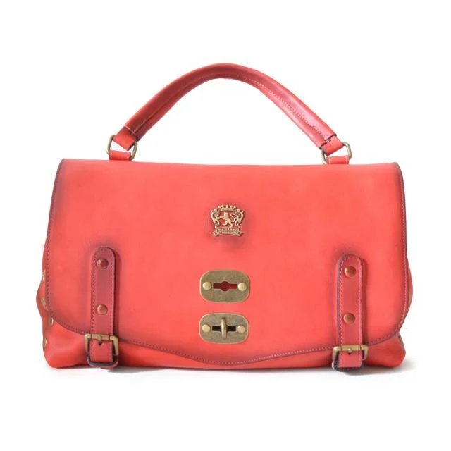 Pratesi 'Castell'Azzara' Luxury Italian Large Cherry Leather Handbag - Bags & Arts