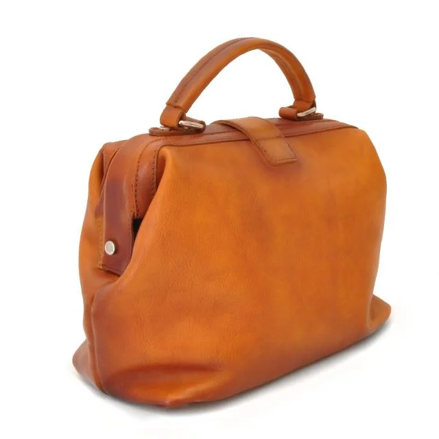 Pratesi 'Certaldo' Luxury Italian Cognac Leather Tote Bag - Bags & Arts