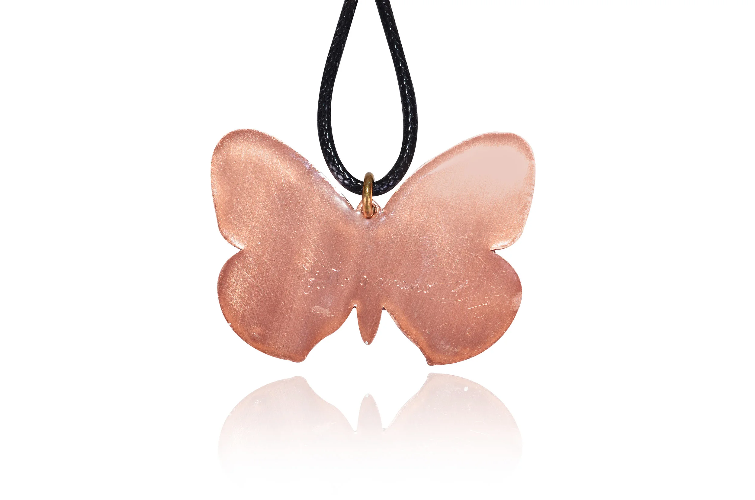Italian handmade red butterfly pendant - Bags & Arts