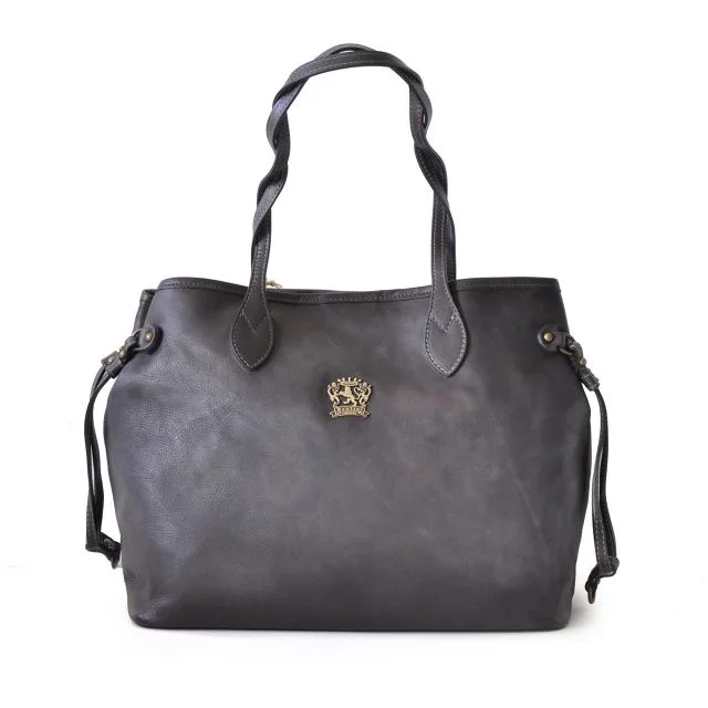 Pratesi 'Vetulonia' Italian Grey Leather Shoulder Bag - Bags & Arts
