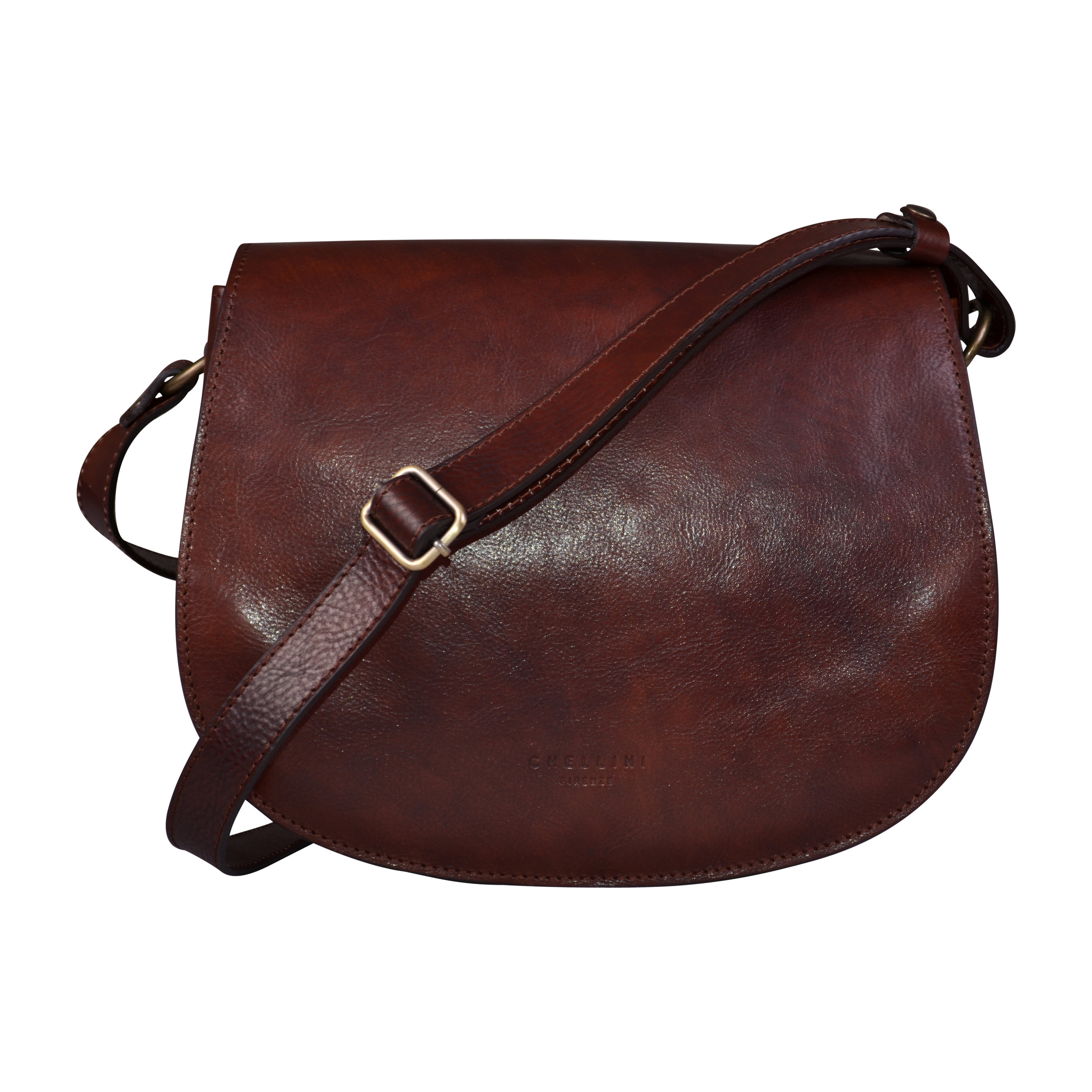 brown leather saddle bag