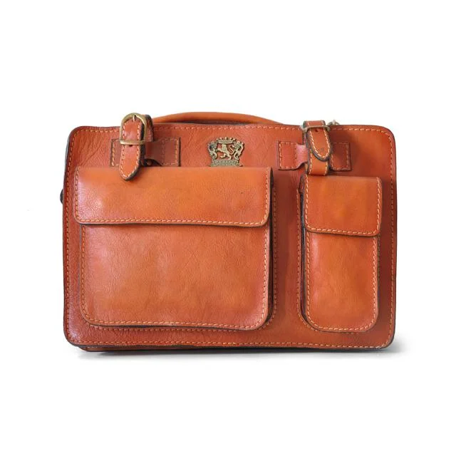 Pratesi Milano Small Orange Leather Briefcase - Bags & Arts