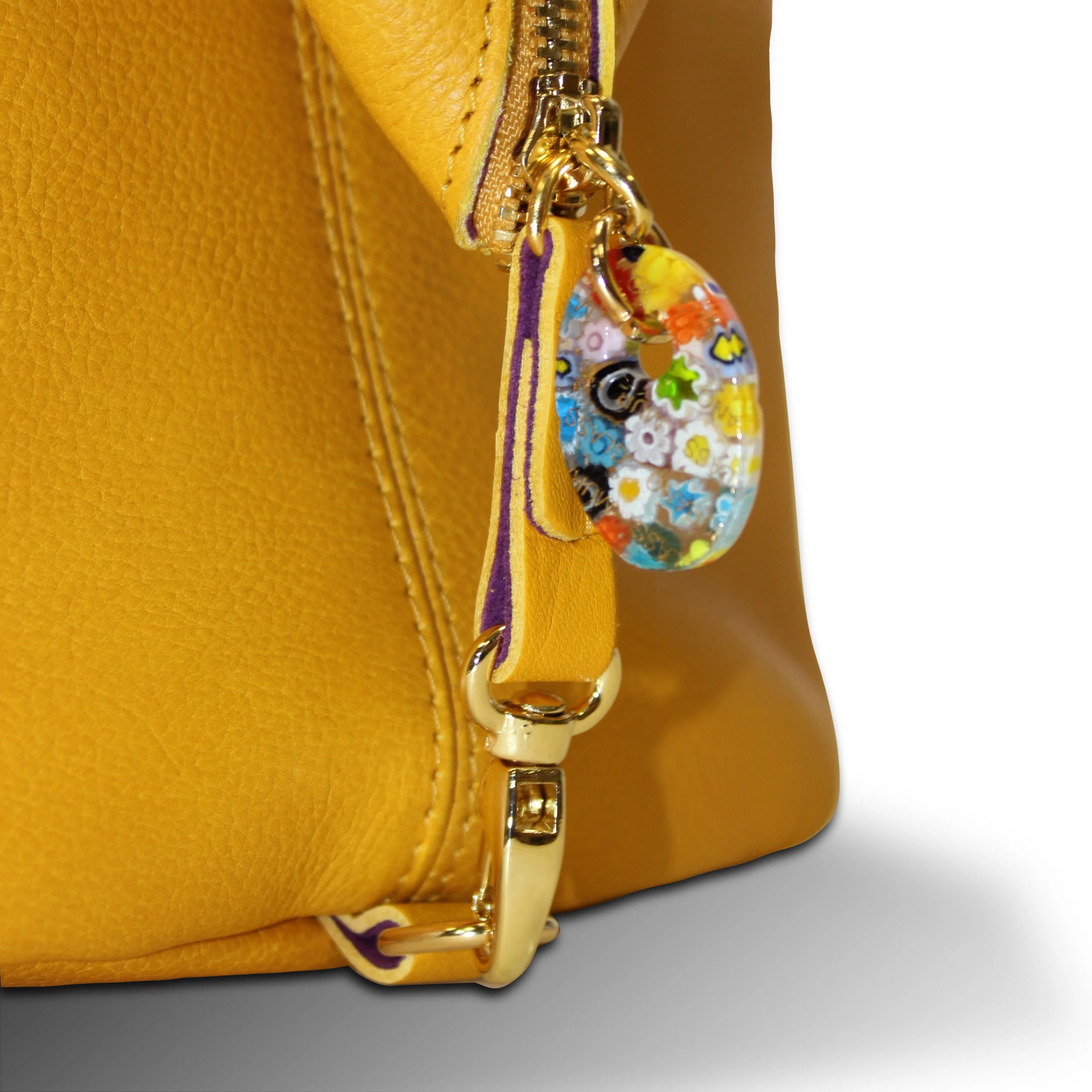 Terrida Luxury Italian Yellow Leather Medium Travel Bag