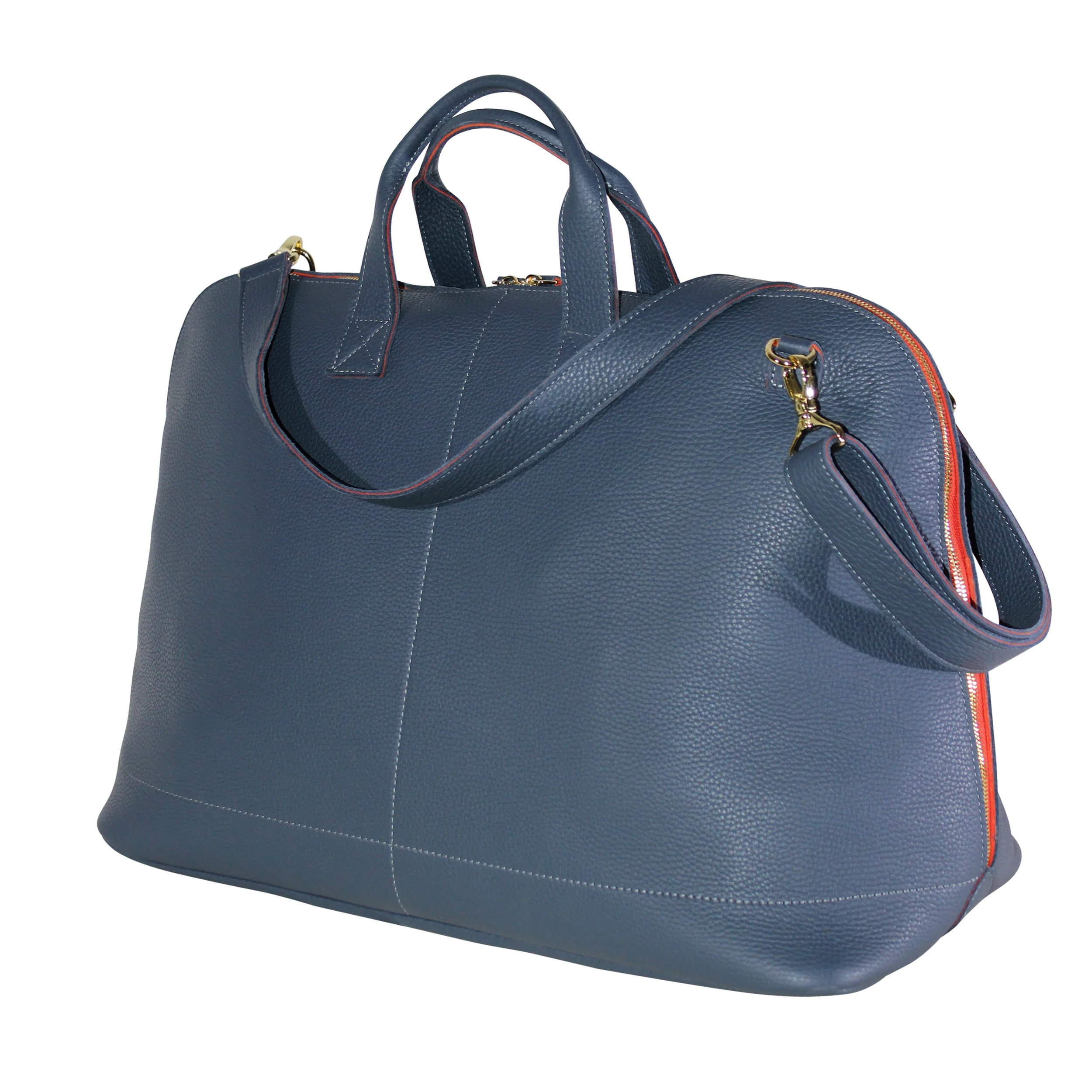 Terrida Luxury Italian Avio Leather Bowling Shape Grab Bag