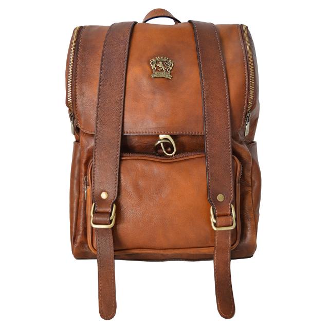 leather buckle backpack