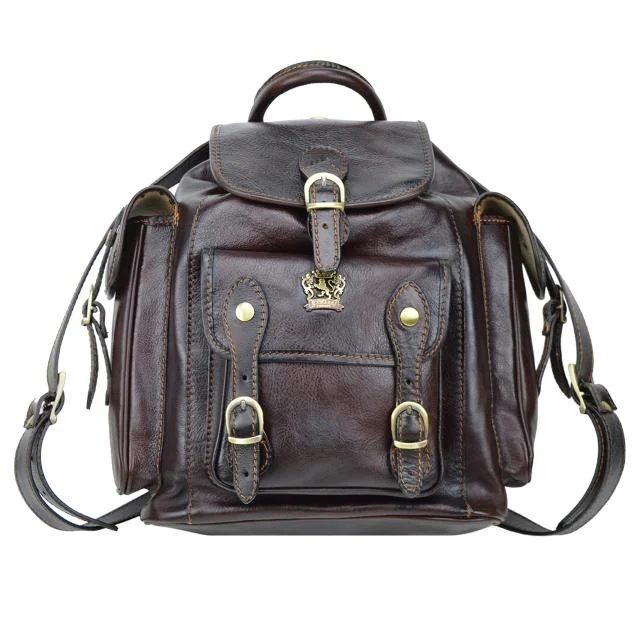 Pratesi Montalbano Italian Coffee Leather Large Backpack