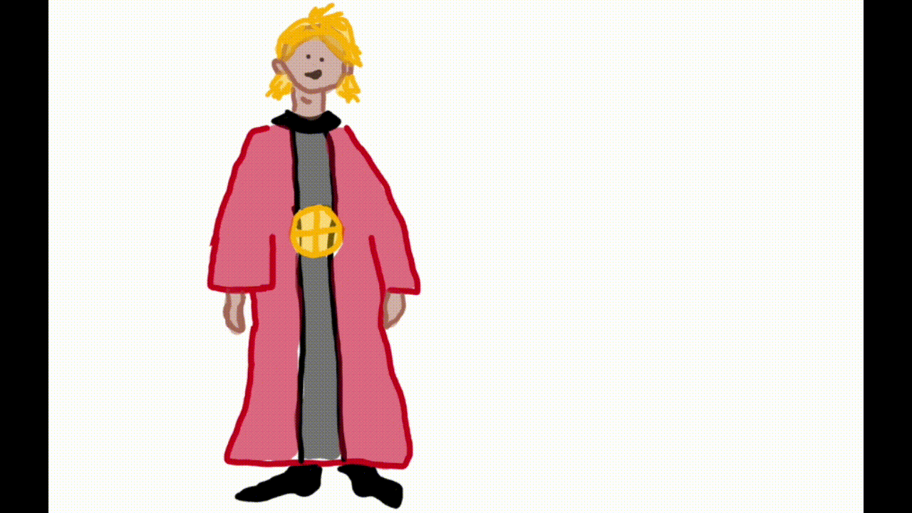 This is the first animation I ever attempted. I drew every frame (about 24 of them!) in the Sketch app on my tablet, then imported them into iMovie for the m4a and Video to GIF Maker app for the gif. It was difficult, and the rough attempt is clearly seen. I'm proud of it though: First attempt at a character!