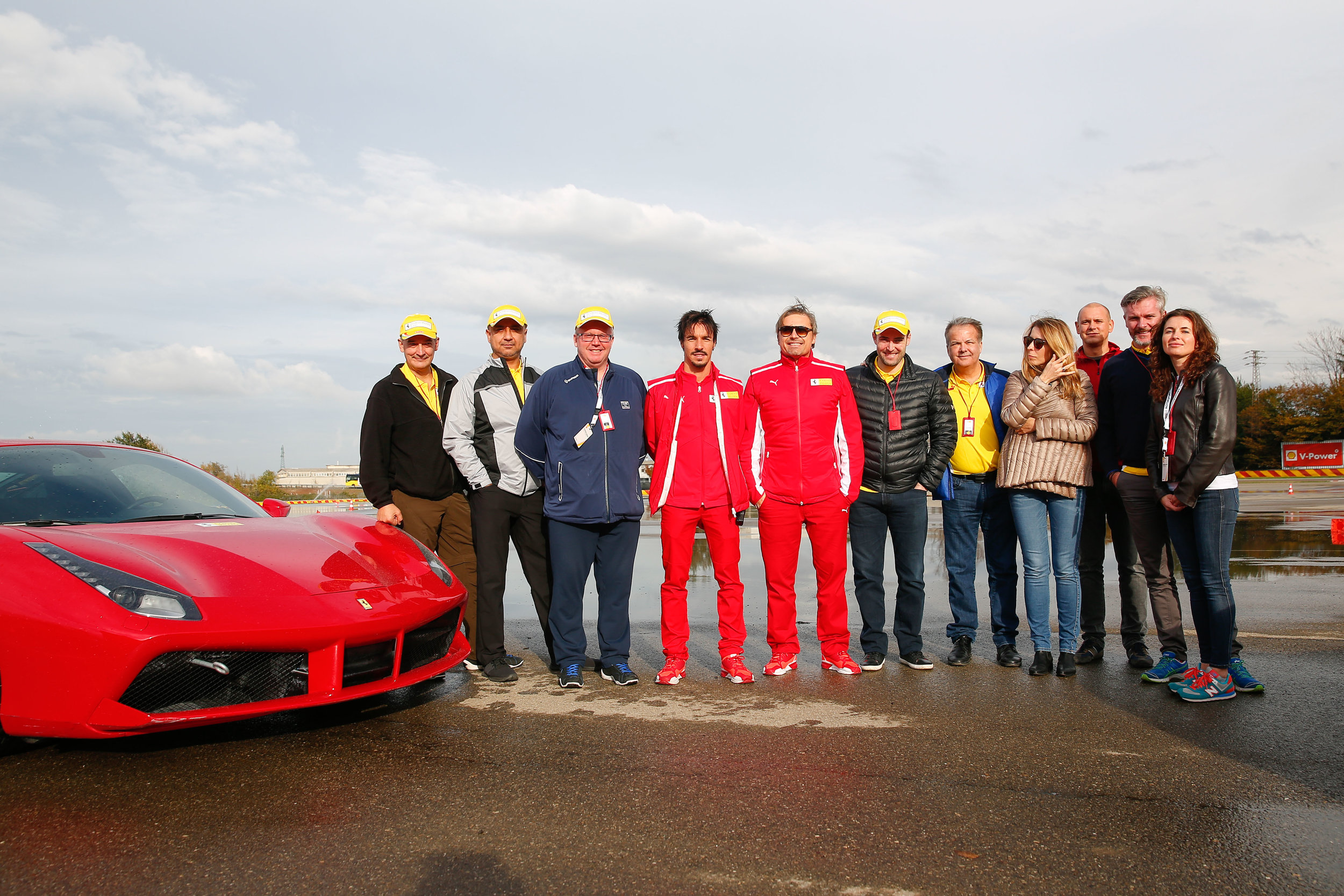  On the skid pad with the 488 Italia. 