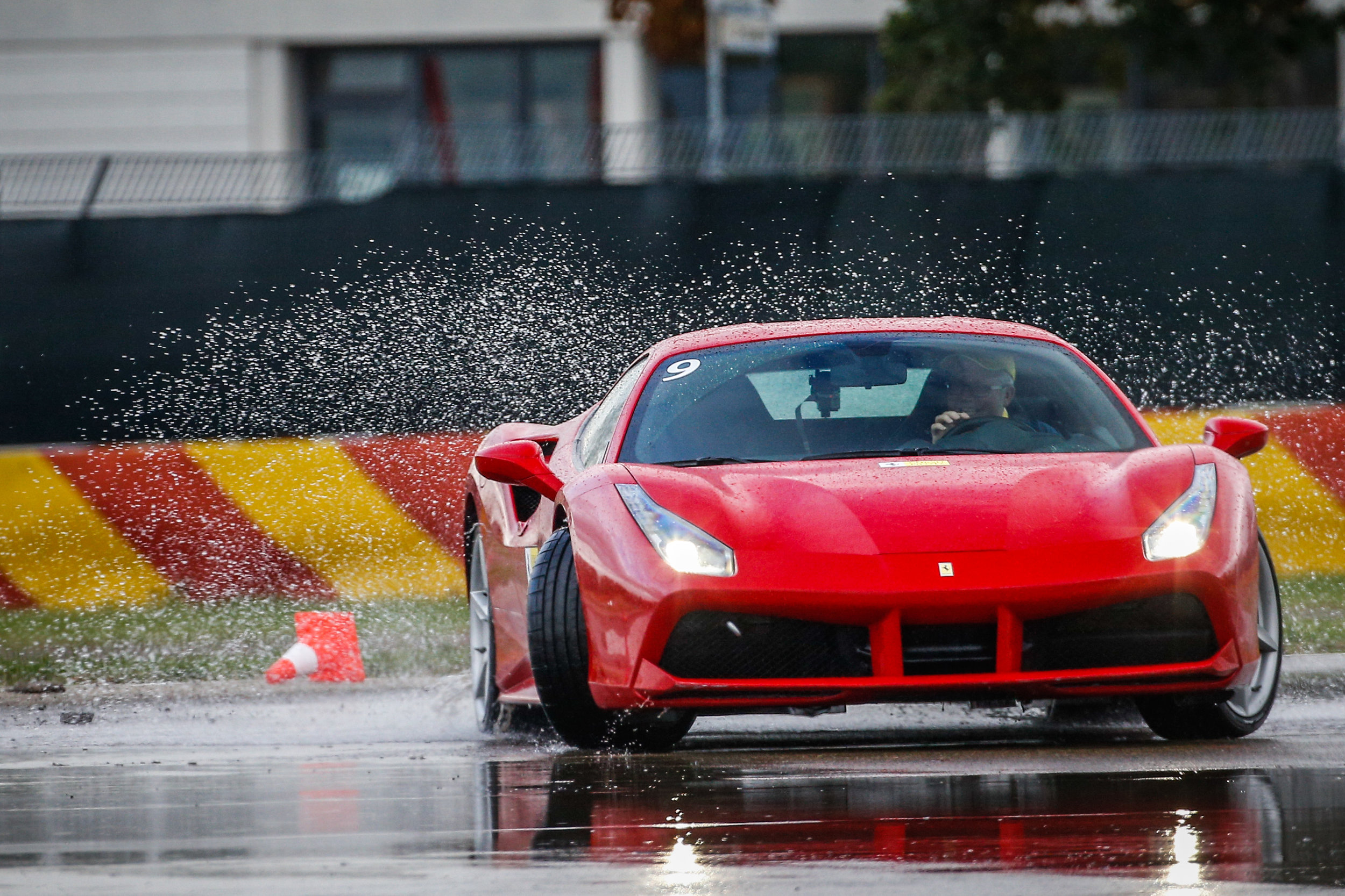  On the skid pad with the 488 Italia. 