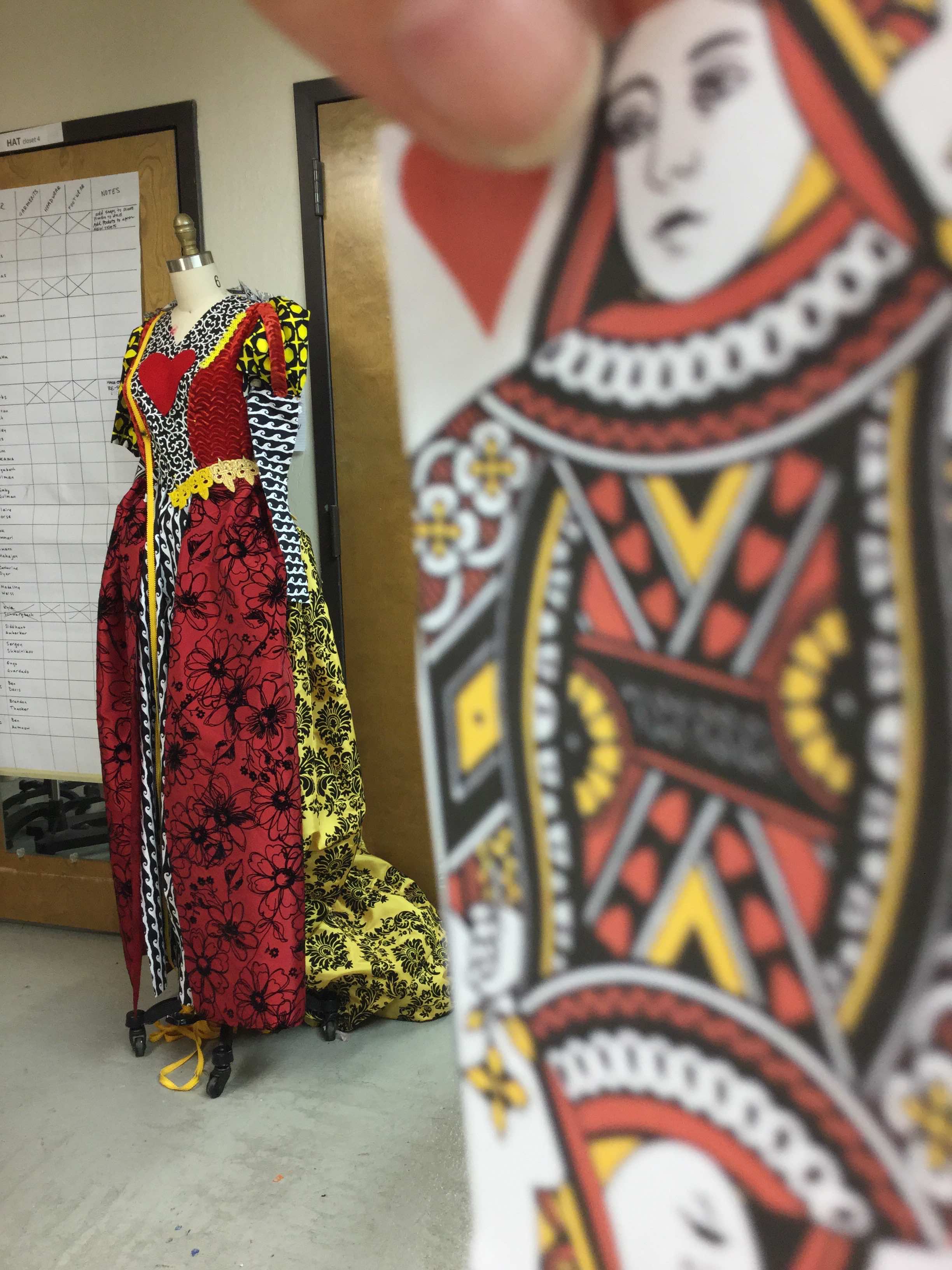 Queen of Hearts Dress, in progress