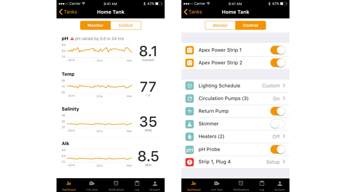 User Testing Results: Users experienced no trouble navigating the dashboard and appreciated the task-oriented split. The graphical display of the monitor dashboard received positive comments around legibility and visual appeal in particular. Users were able to change the lighting to manual within 10 seconds with no confusion. Test it yourself! Change the Home Tank light to manual control. Want to chat about your project? Shoot me an email!
