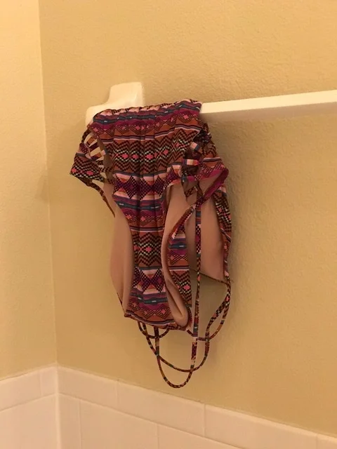 This swimsuit has been hanging here since the end of September. That's almost 6 months.