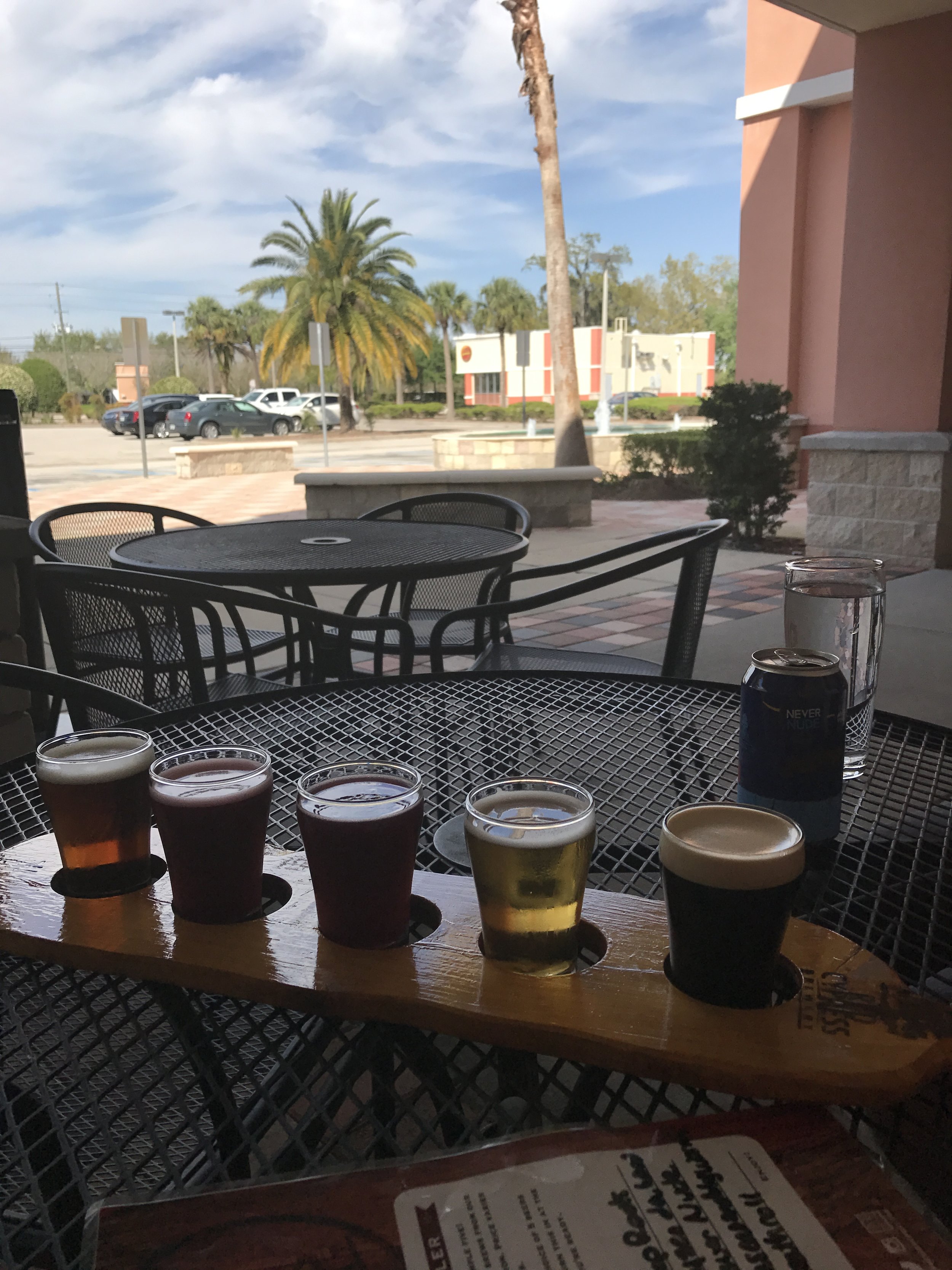 My flight at Red Cyprus Brewery yesterday afternoon. No filter necessary. 