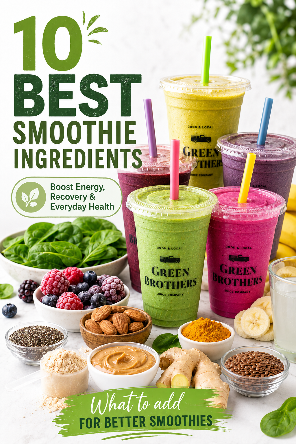 10 Best Smoothie Ingredients for Energy, Weight Loss, and Recovery