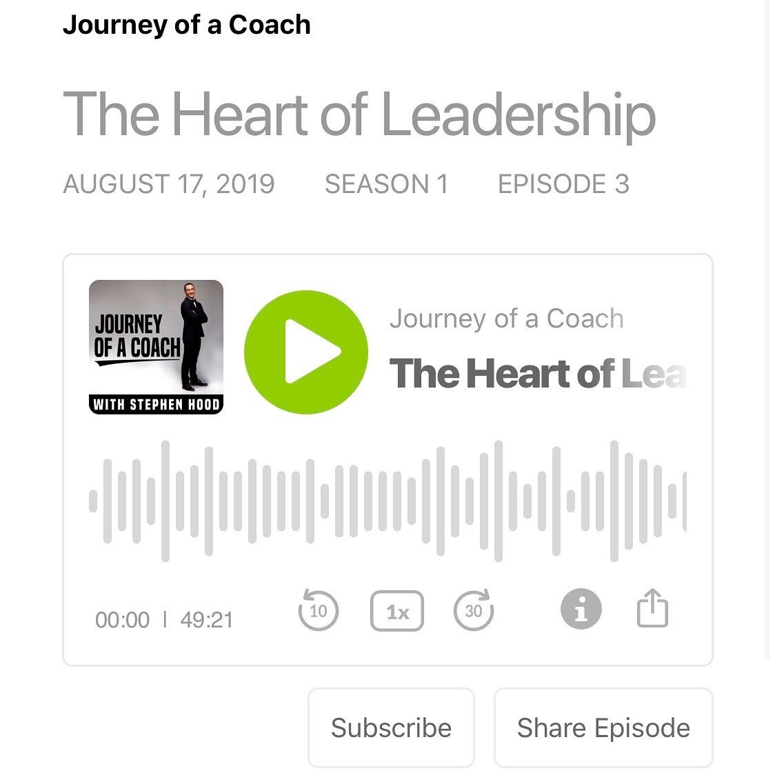 Episode 3 is out! Thanks @coach_bgold for sharing the heart of leadership.