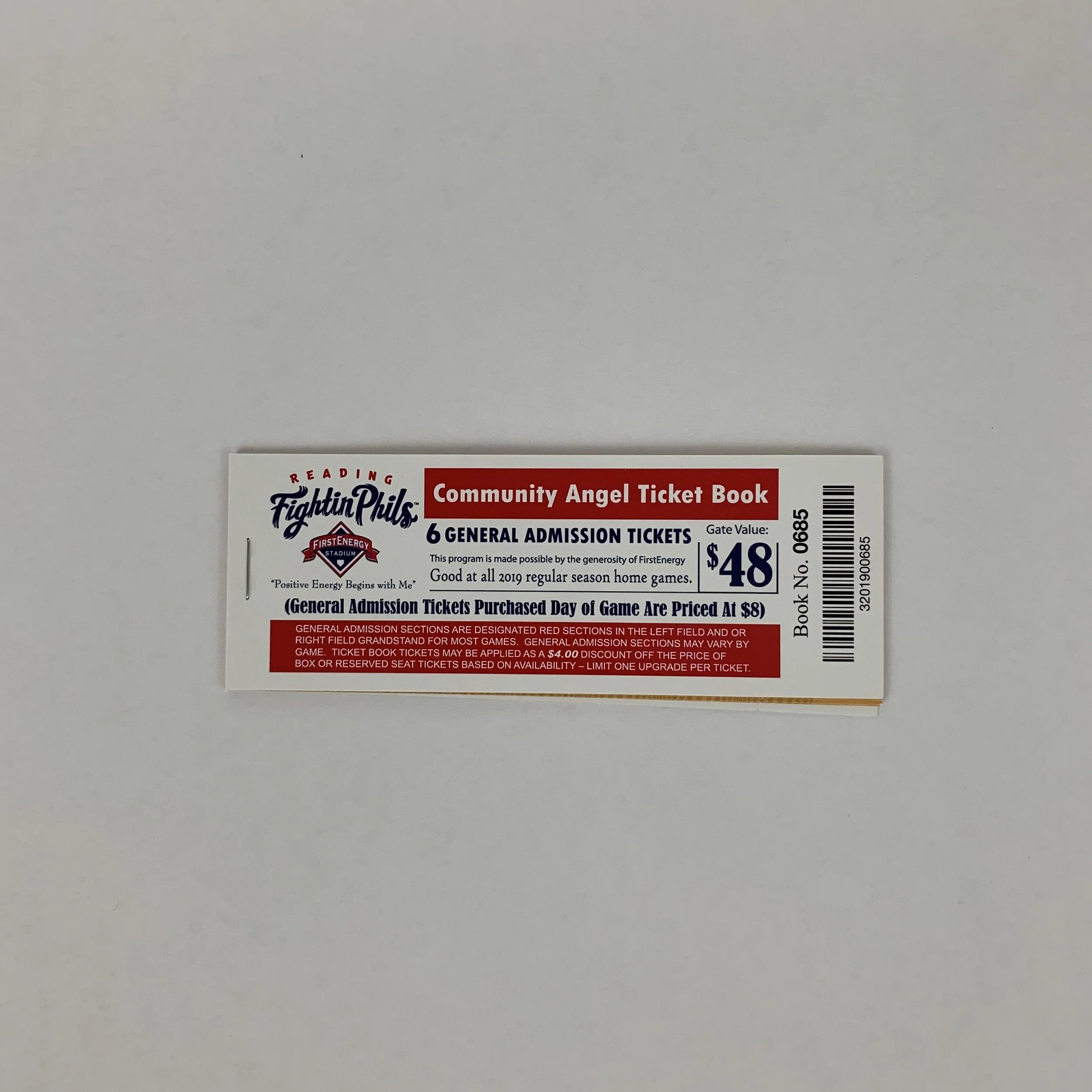 6 Fightin’ Phils’ tickets Donated by: Reading Fightin’ Phils’ Starting bid: $10