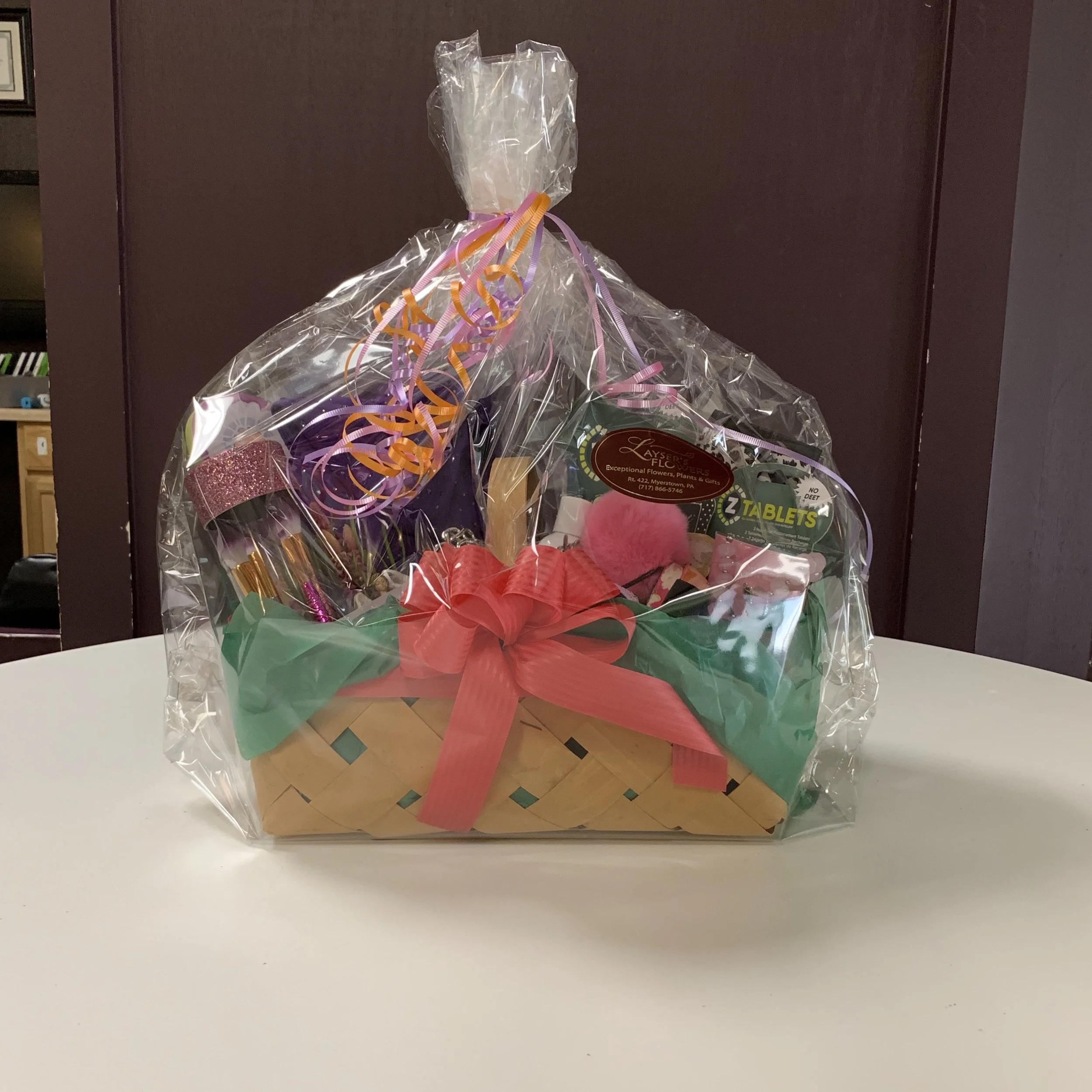 Layser’s Flowers Basket Donated by: Layser’s Flowers Starting bid: $10