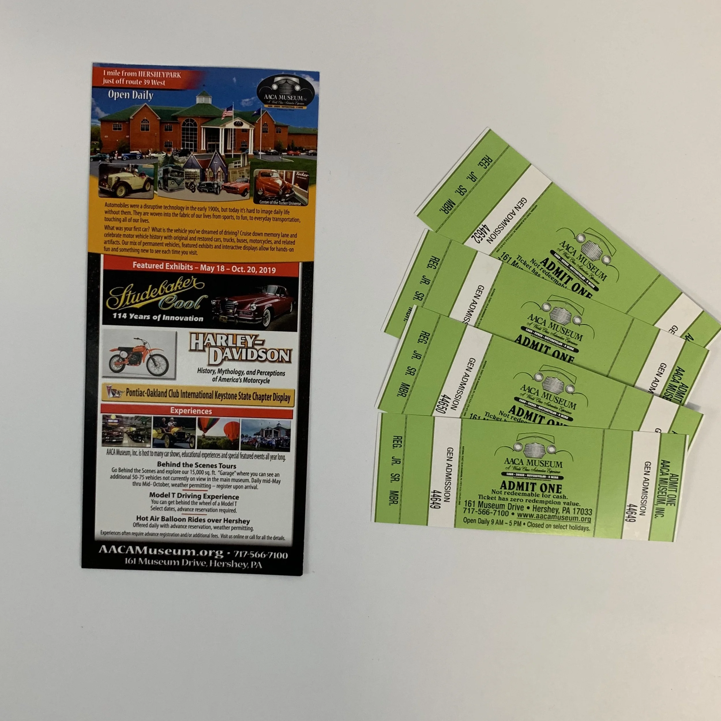 AACA Tickets Donated by: AACA Museum Starting bid: $10