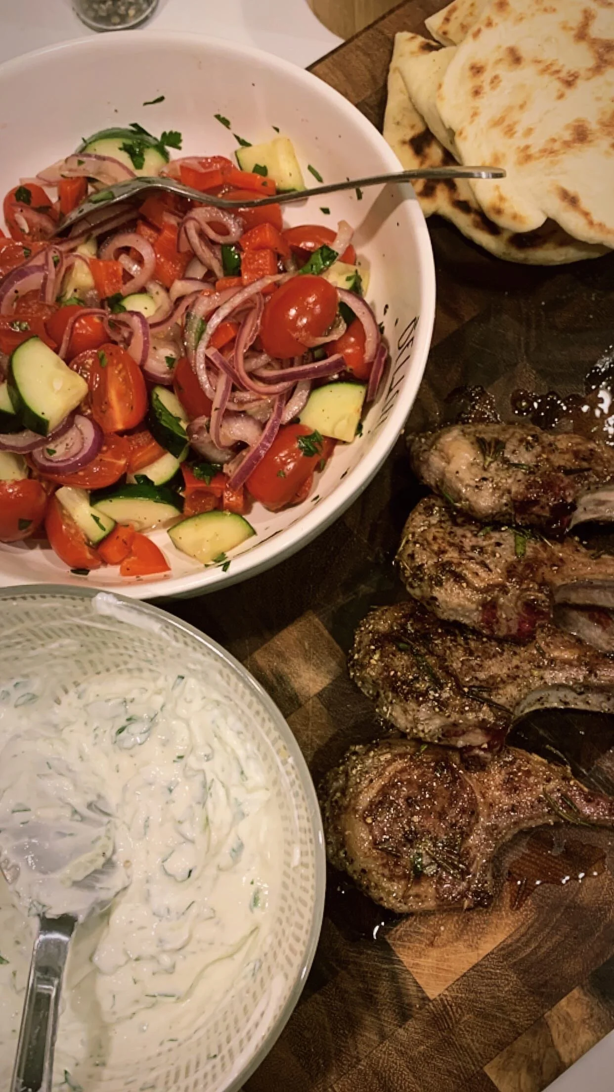 Rosemary Lamb Chops &amp; Tzatziki