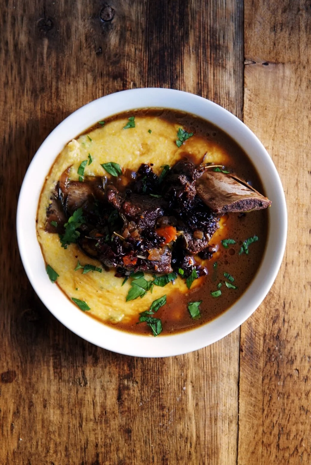 red wine braised short rib &amp; jalapeño cheddar cheese grits