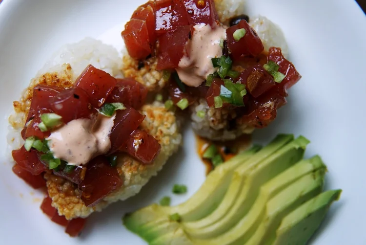 Spicy Tuna on crispy Rice — Just Add Hot Sauce