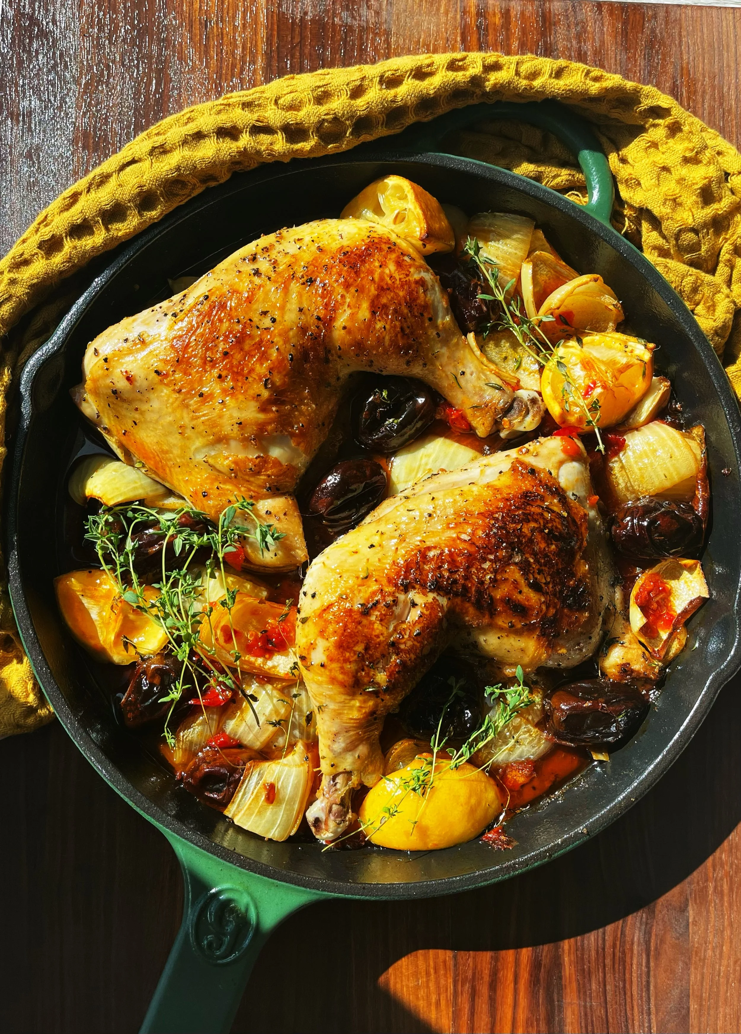 Roasted Chicken with lemon &amp; dates