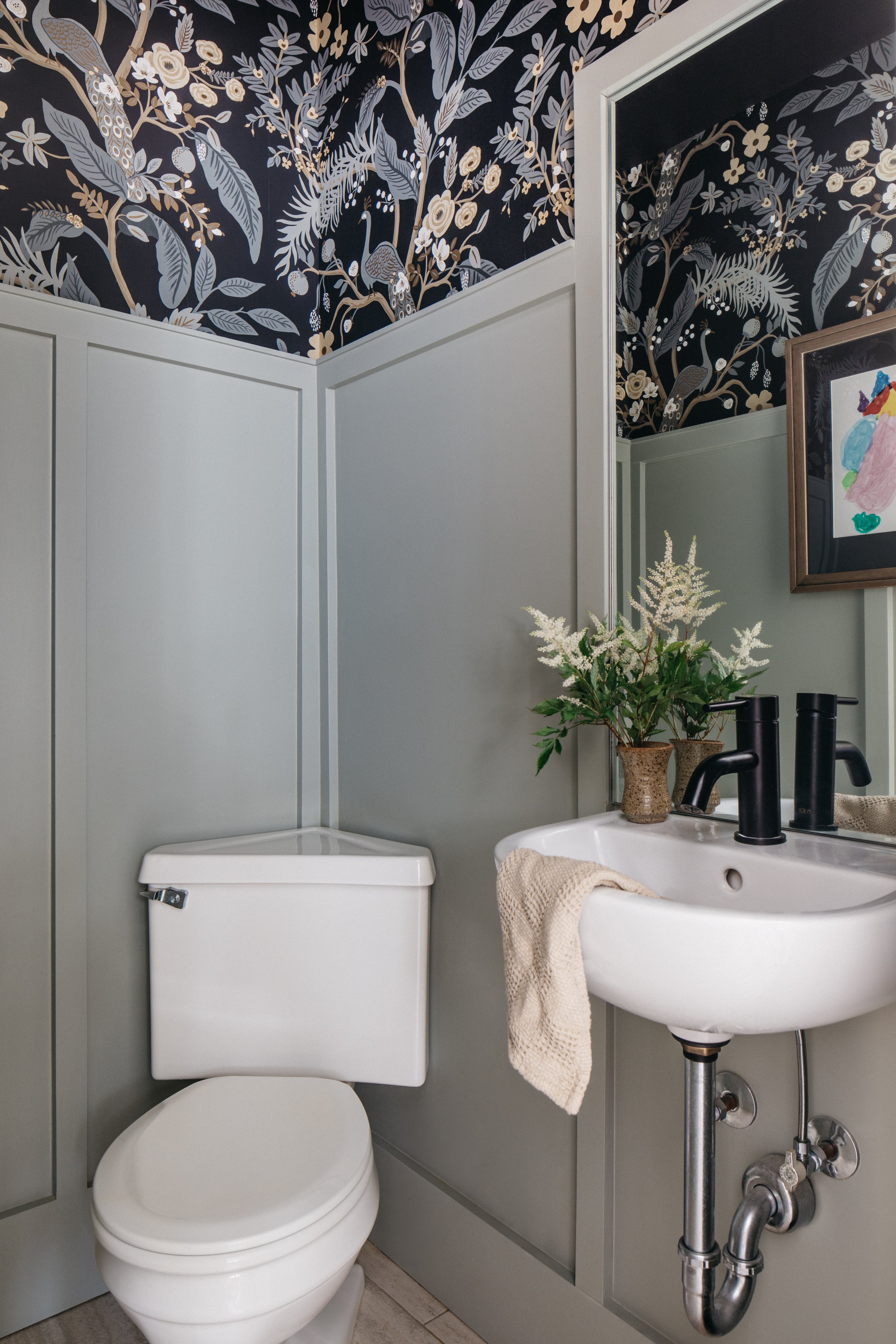 eclectic-powder-room-botanical-wallpaper-green.jpg